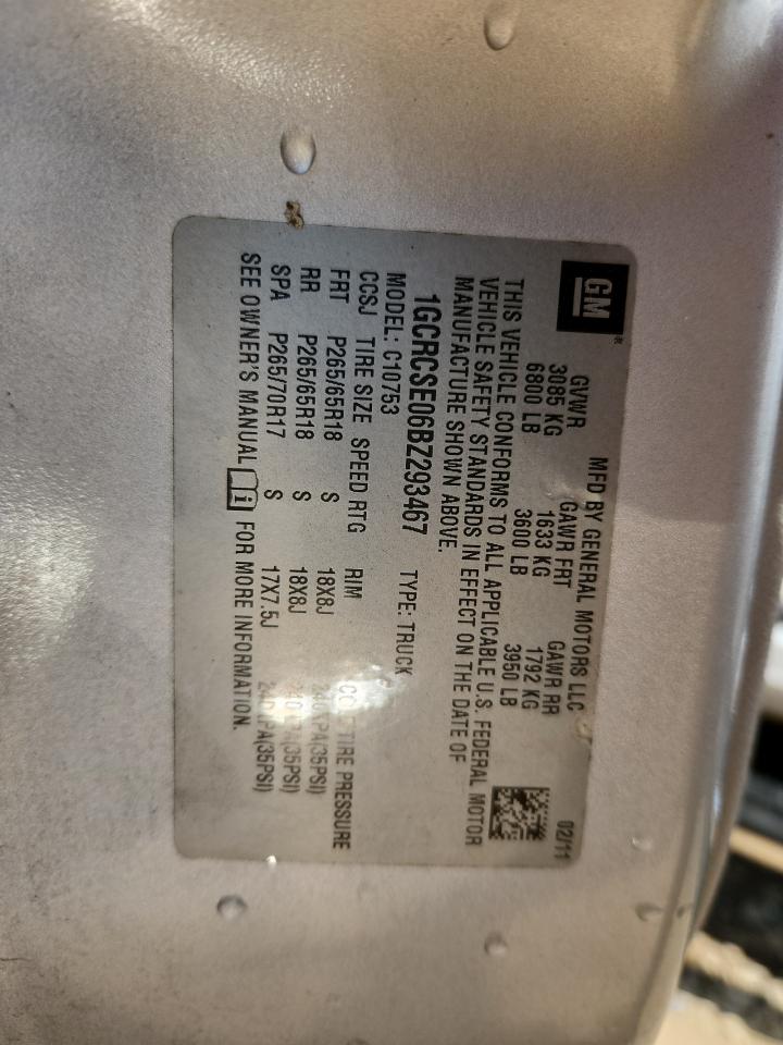 2011 Chevrolet Silverado C1500 Lt VIN: 1GCRCSE06BZ293467 Lot: 80961145