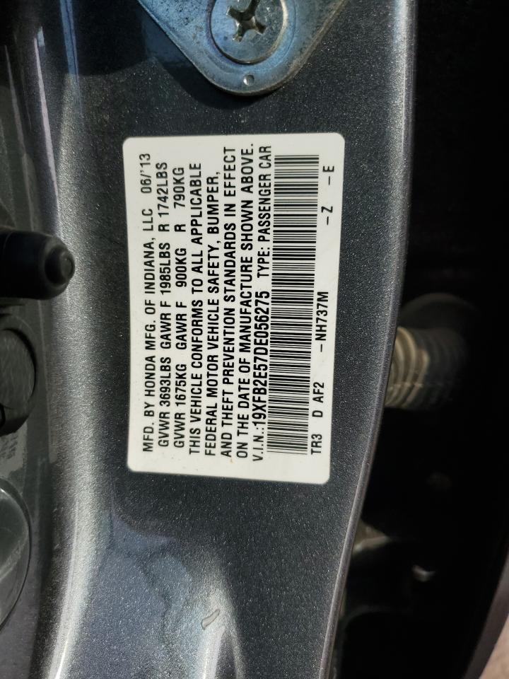 2013 Honda Civic Lx VIN: 19XFB2E57DE056275 Lot: 81504485