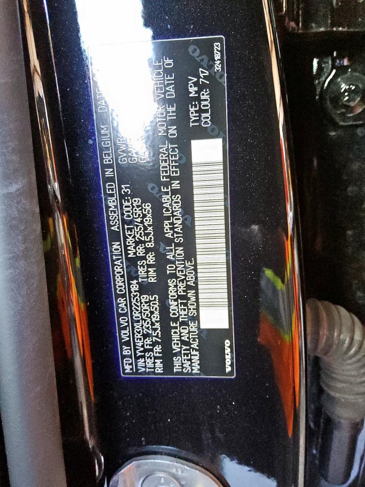 2024 Volvo Xc40 Recharge Plus VIN: YV4ER3XL0R2253184 Lot: 70706985