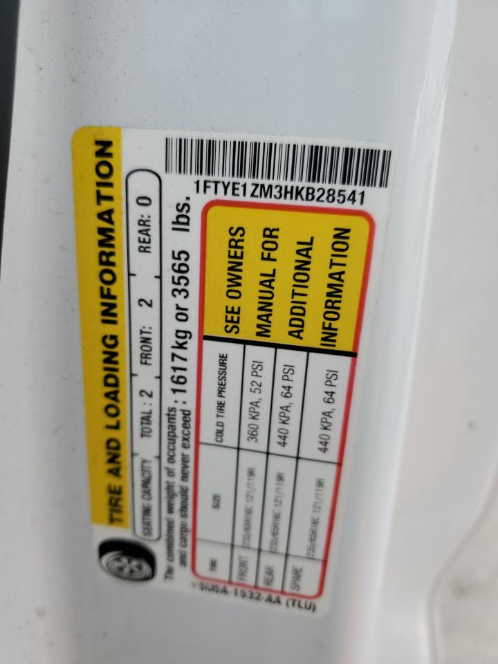 2017 Ford Transit T-150 VIN: 1FTYE1ZM3HKB28541 Lot: 84917515