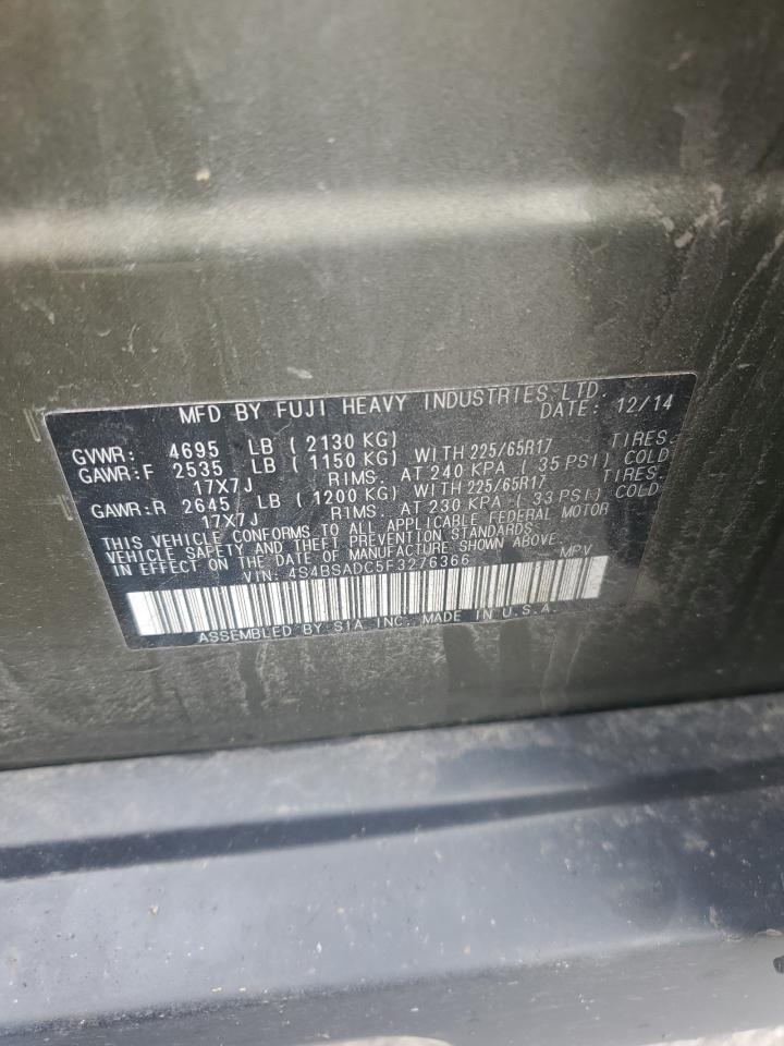 2015 Subaru Outback 2.5I Premium VIN: 4S4BSADC5F3276366 Lot: 84814415