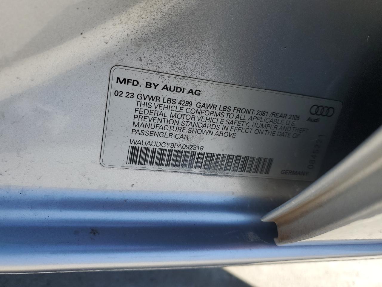 2023 Audi A3 Premium VIN: WAUAUDGY9PA092318 Lot: 83938485