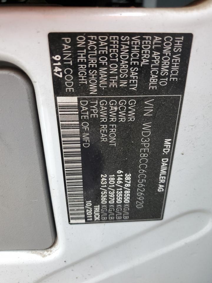 2012 Mercedes-Benz Sprinter 2500 VIN: WD3PE8CC6C5626920 Lot: 80575775