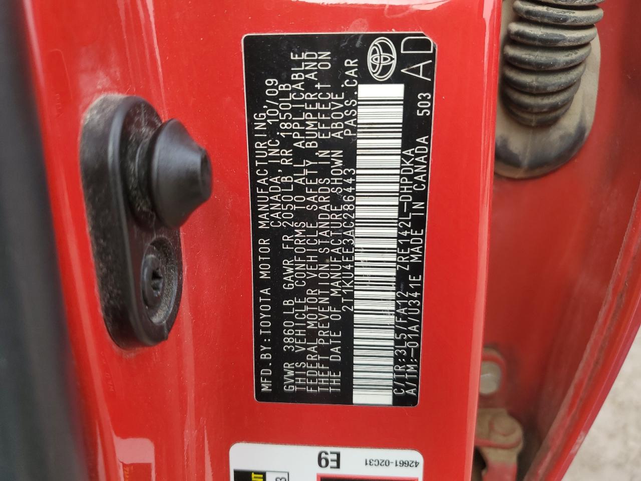 2010 Toyota Corolla Matrix VIN: 2T1KU4EE3AC286443 Lot: 81298475