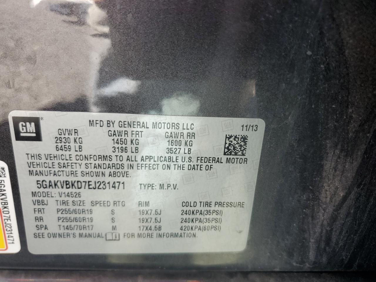 2014 Buick Enclave VIN: 5GAKVBKD7EJ231471 Lot: 80435115