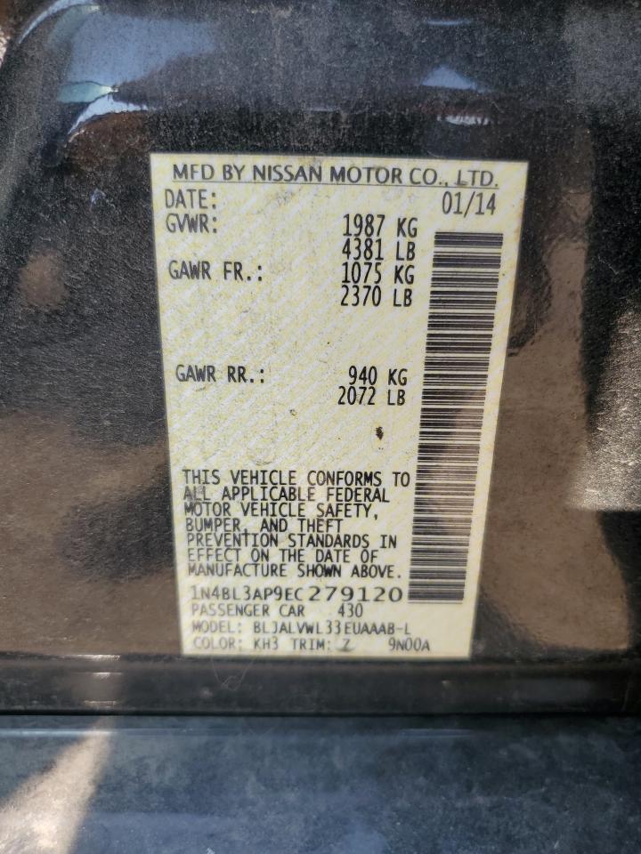 2014 Nissan Altima 3.5S VIN: 1N4BL3AP9EC279120 Lot: 80504845
