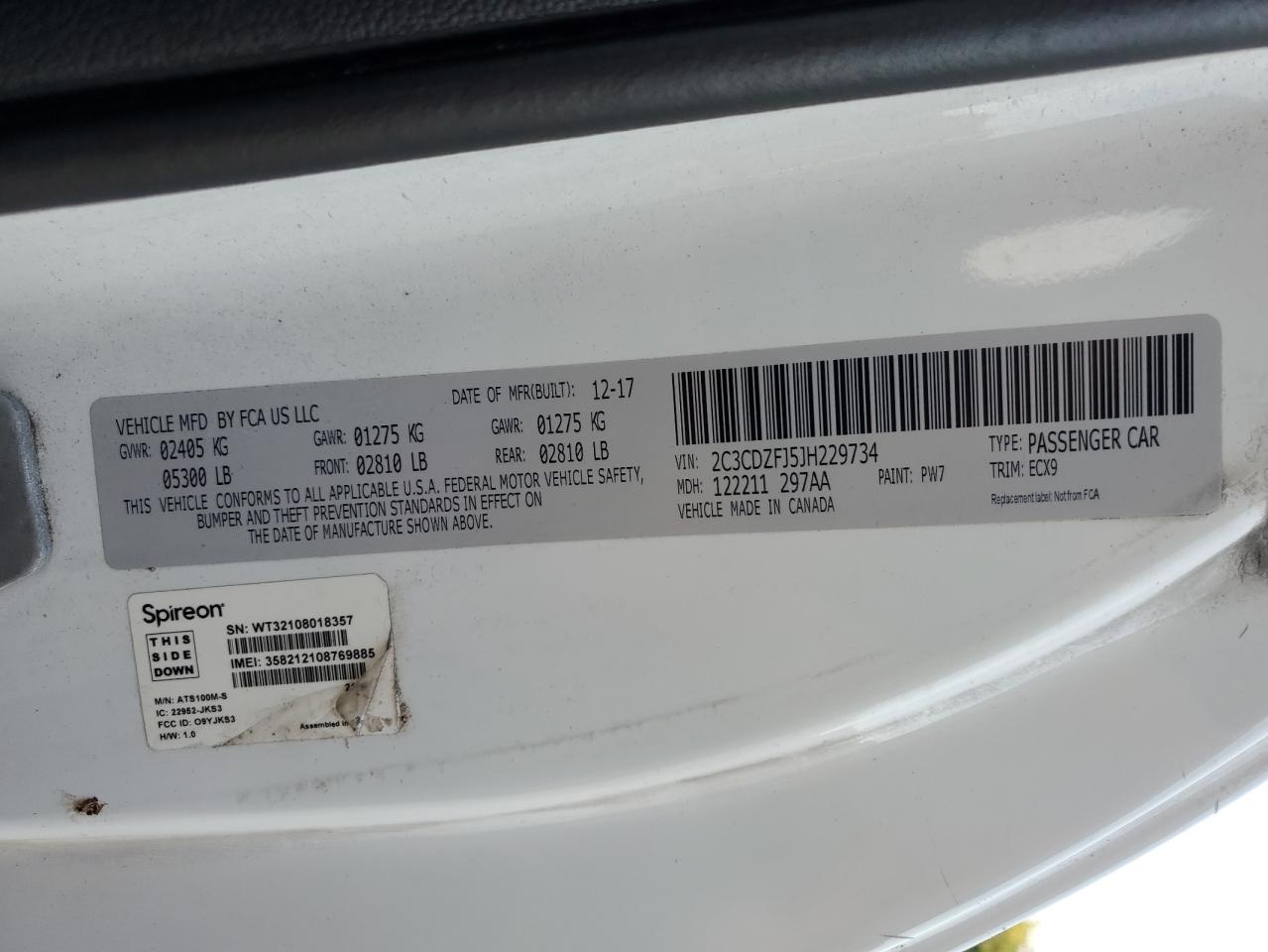 2018 Dodge Challenger R/T 392 VIN: 2C3CDZFJ5JH229734 Lot: 80572335