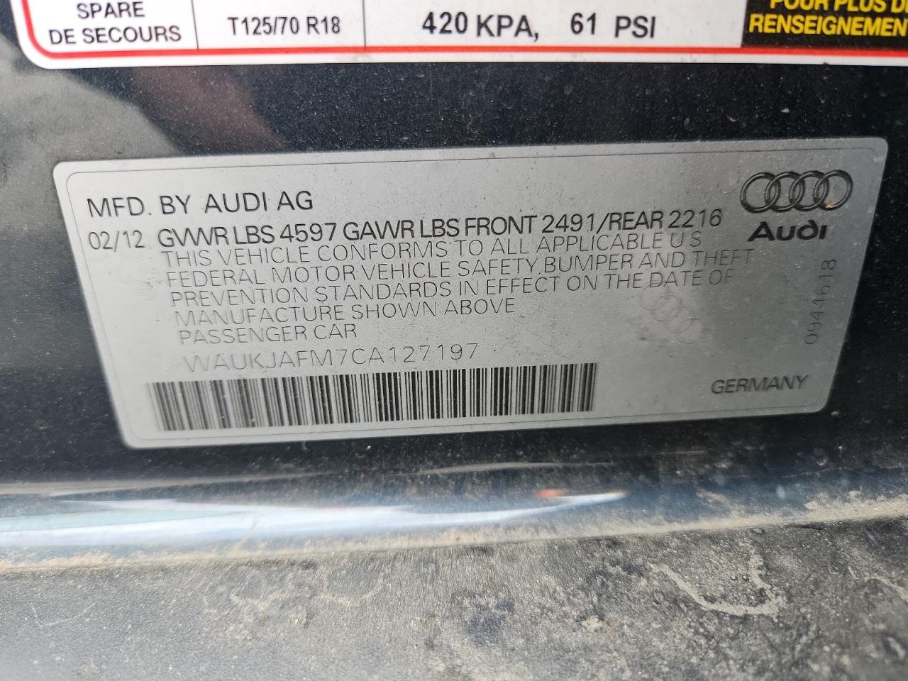 2012 Audi A3 Premium Plus VIN: WAUKJAFM7CA127197 Lot: 81037435