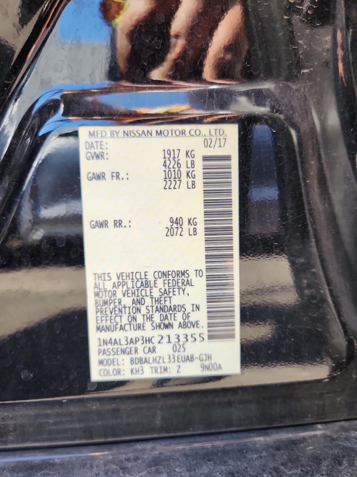 2017 Nissan Altima 2.5 VIN: 1N4AL3AP3HC213355 Lot: 81708515