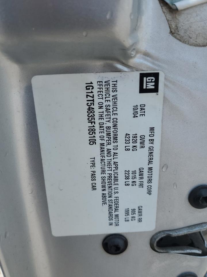 2005 Chevrolet Malibu Ls VIN: 1G1ZT54835F185105 Lot: 81422955