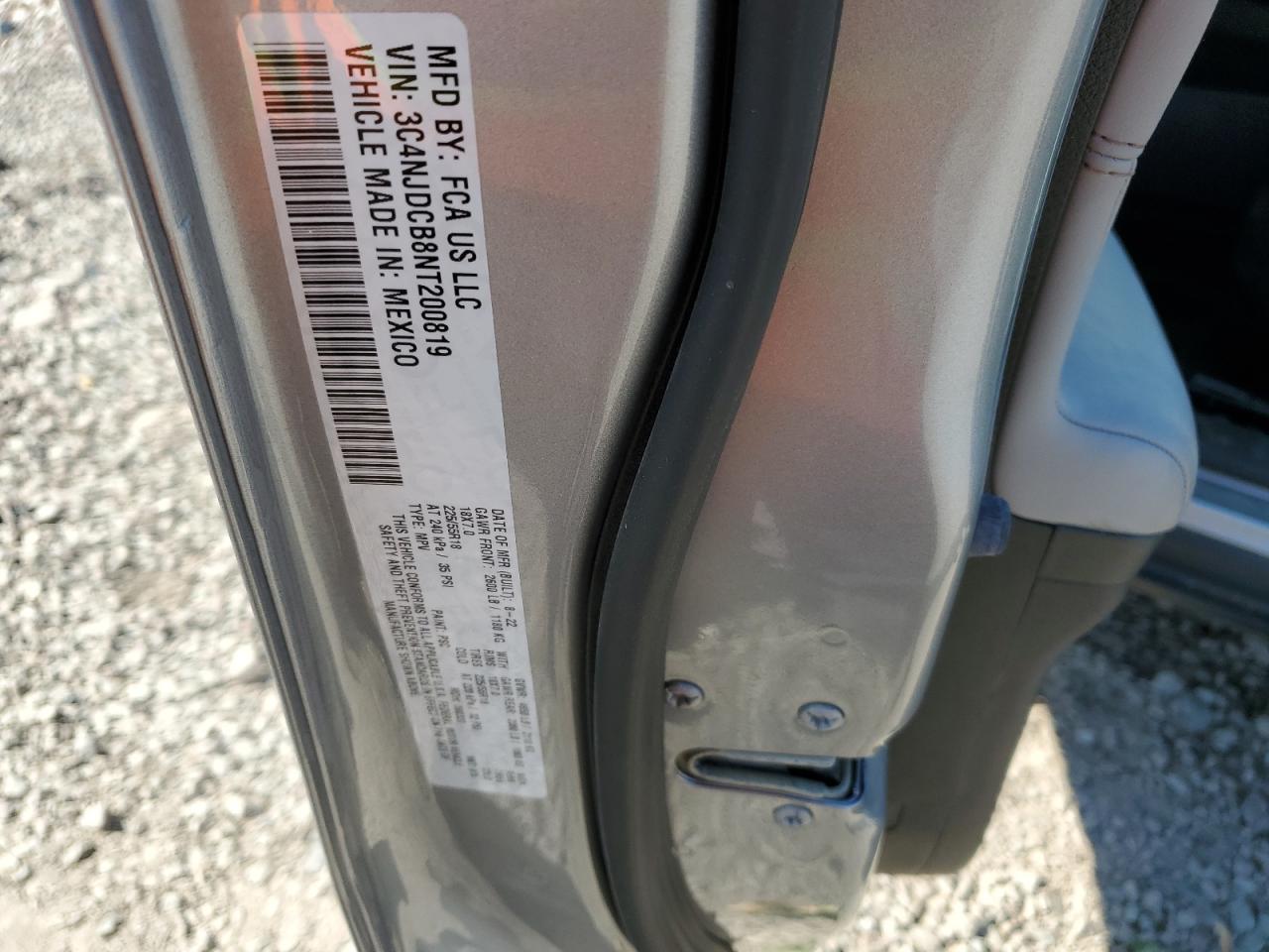 2022 Jeep Compass Limited VIN: 3C4NJDCB8NT200819 Lot: 80911115