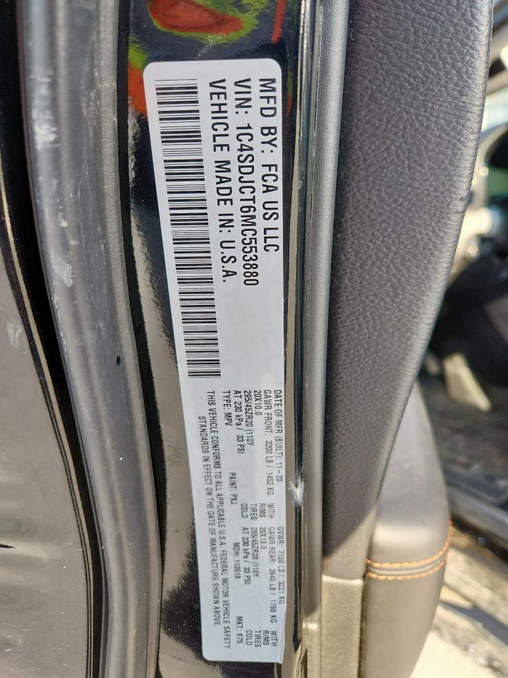 2021 Dodge Durango R/T VIN: 1C4SDJCT6MC553880 Lot: 83924155