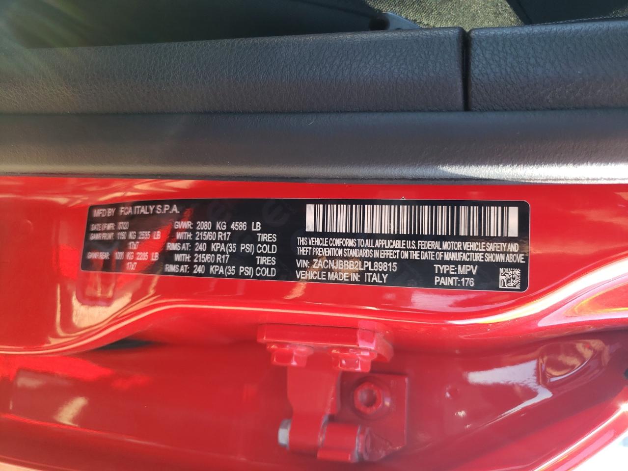 2020 Jeep Renegade Latitude VIN: ZACNJBBB2LPL89815 Lot: 84625885