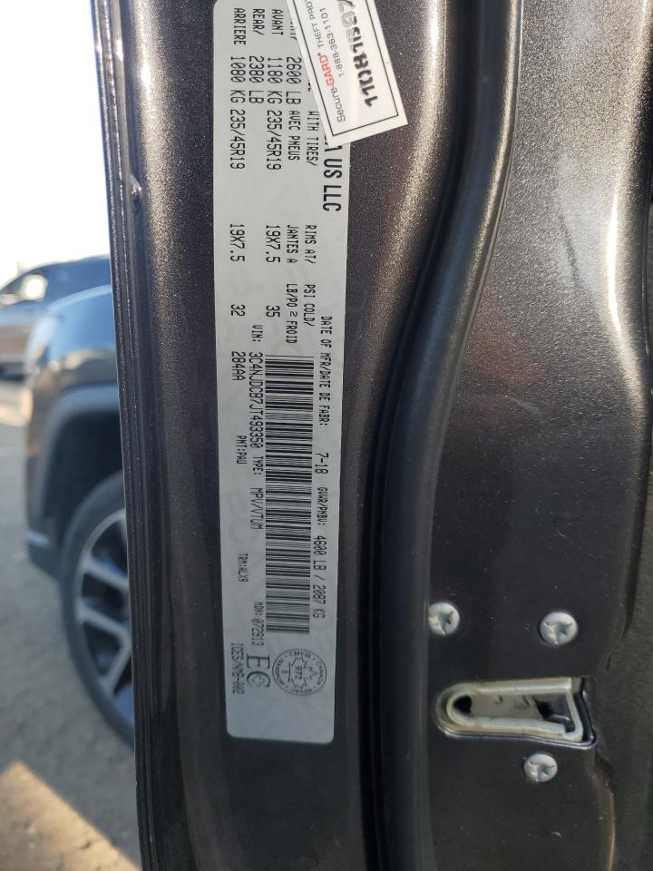 2018 Jeep Compass Limited VIN: 3C4NJDCB7JT493350 Lot: 80447675