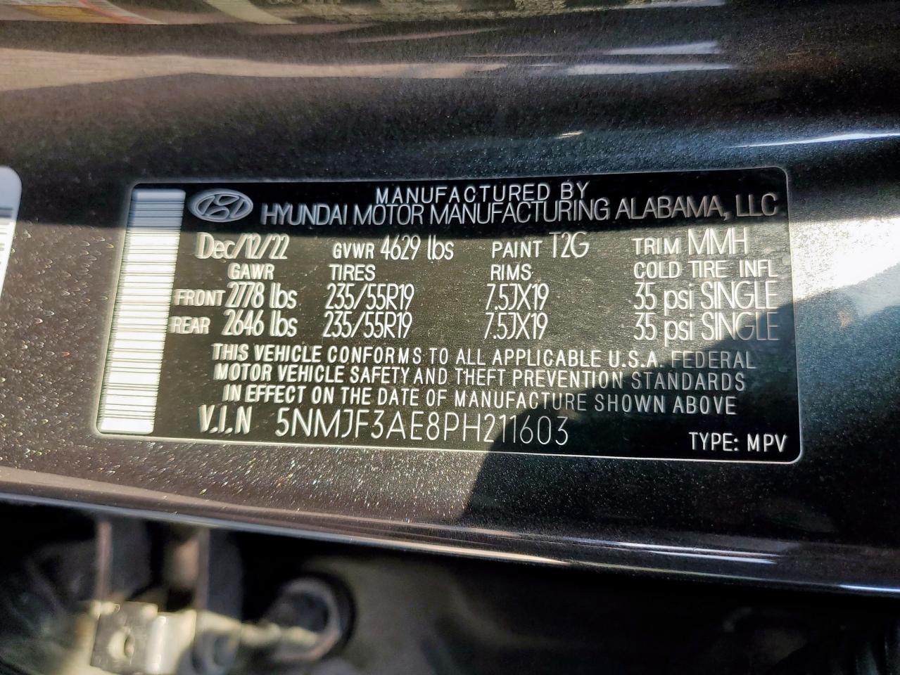 2023 Hyundai Tucson Sel VIN: 5NMJF3AE8PH211603 Lot: 81017525