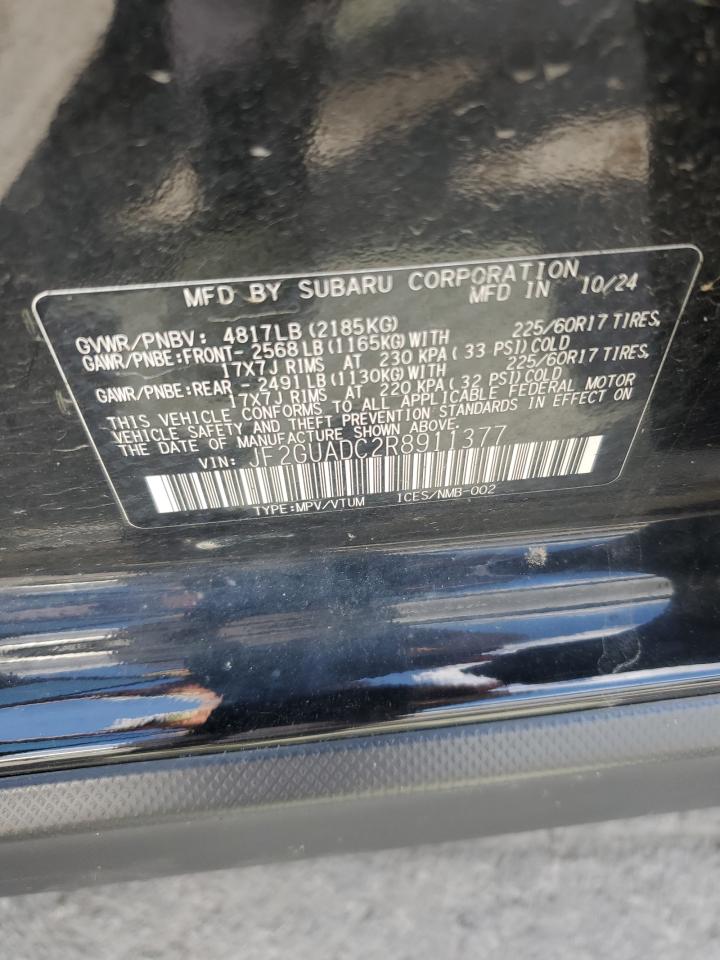 2024 Subaru Crosstrek Premium VIN: JF2GUADC2R8911377 Lot: 72050195