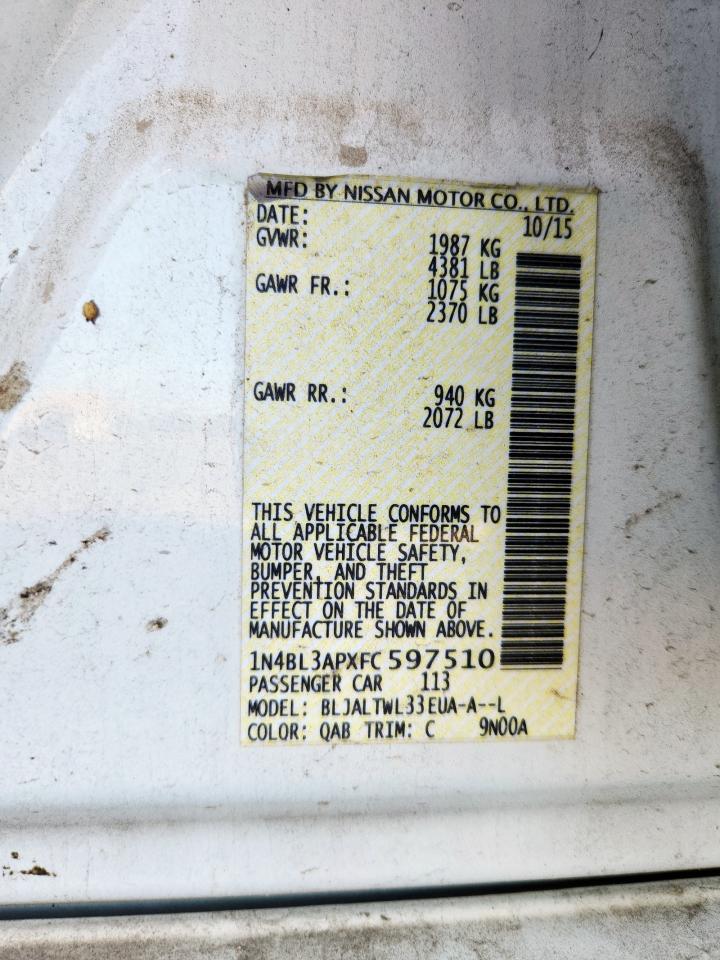2015 Nissan Altima 3.5S VIN: 1N4BL3APXFC597510 Lot: 84297745