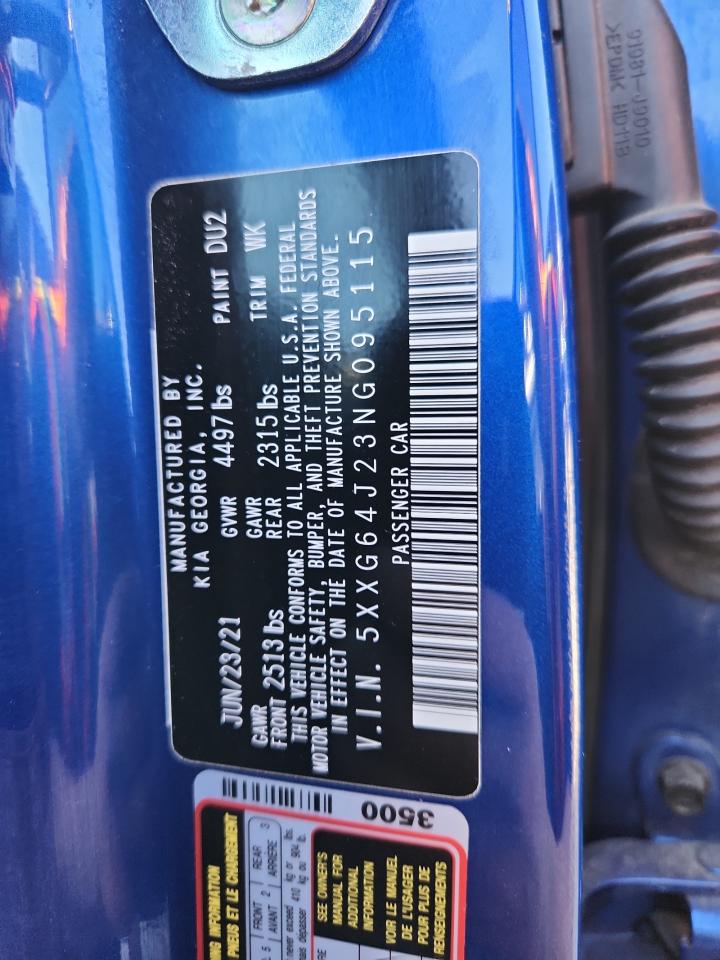 2022 Kia K5 Gt Line VIN: 5XXG64J23NG095115 Lot: 81102555