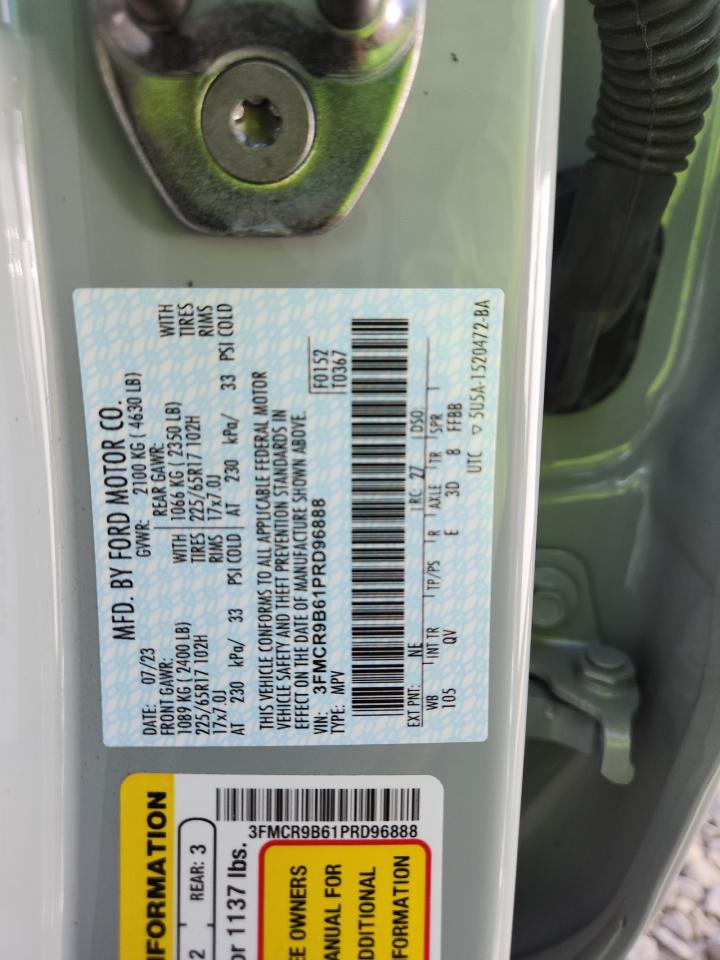 2023 Ford Bronco Sport Big Bend VIN: 3FMCR9B61PRD96888 Lot: 82145955