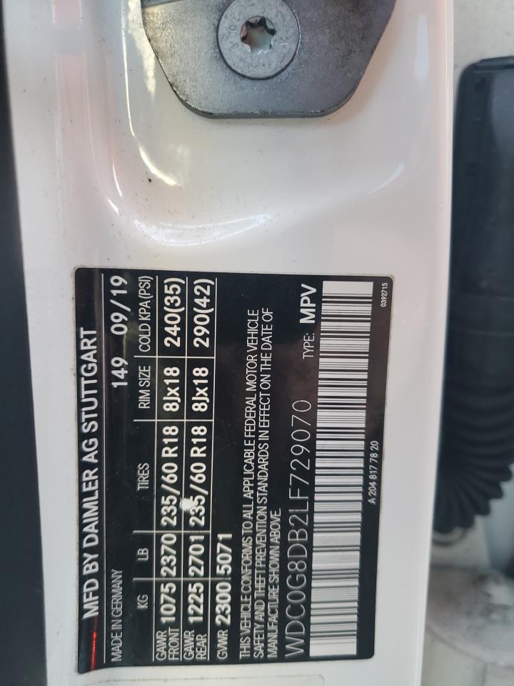 2020 Mercedes-Benz Glc 300 VIN: WDC0G8DB2LF729070 Lot: 82115095