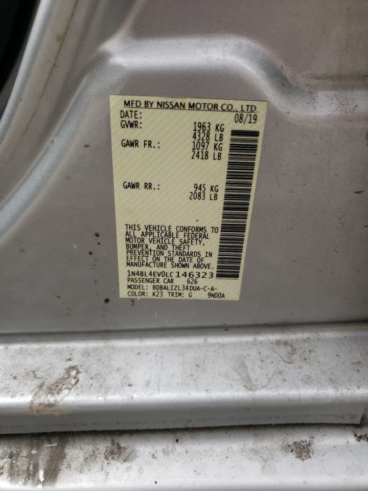2020 Nissan Altima Sl VIN: 1N4BL4EV0LC146323 Lot: 81265075
