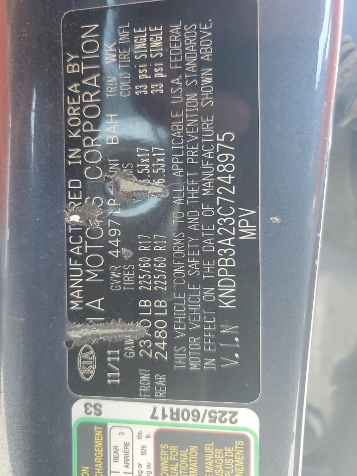 2012 Kia Sportage Base VIN: KNDPB3A23C7248975 Lot: 84594515