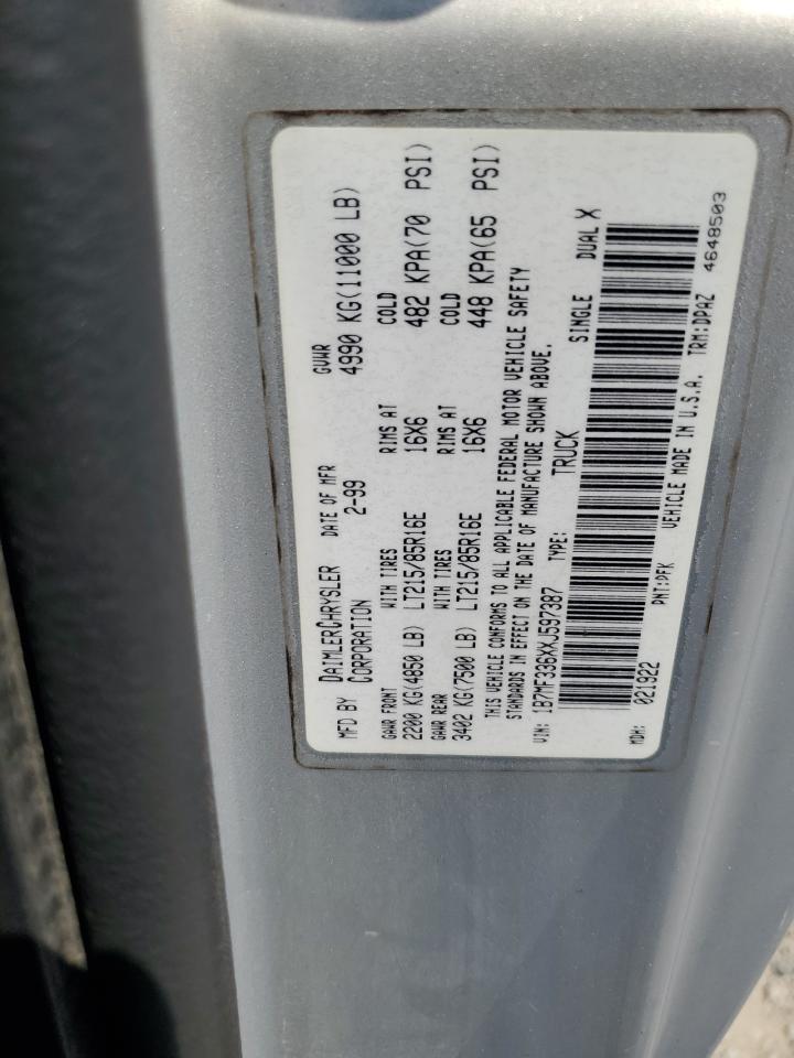 1999 Dodge Ram 3500 VIN: 1B7MF336XXJ597387 Lot: 80560715