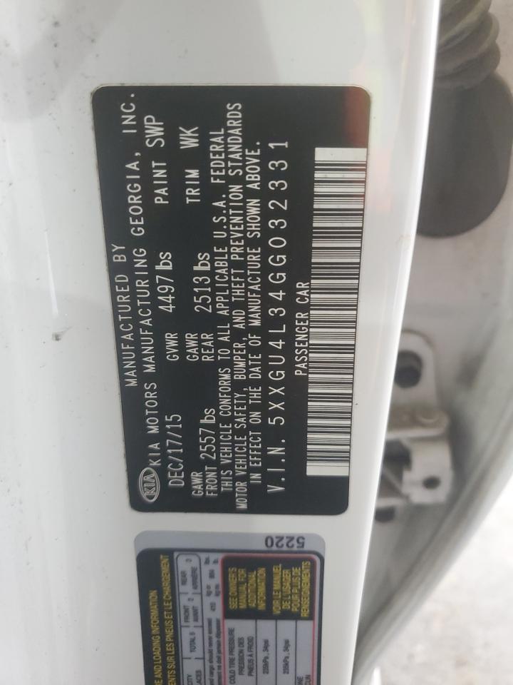 2016 Kia Optima Ex VIN: 5XXGU4L34GG032331 Lot: 71557155