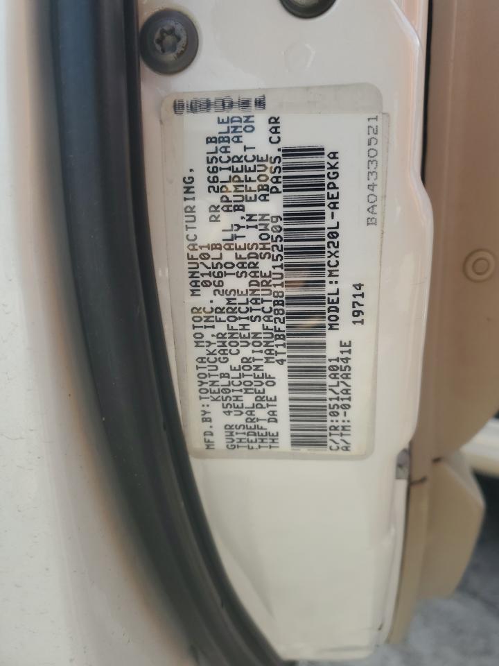 2001 Toyota Avalon Xl VIN: 4T1BF28B81U152509 Lot: 80591185