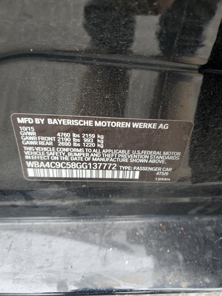 2016 BMW 428 Xi Gran Coupe Sulev VIN: WBA4C9C58GG137772 Lot: 83875385