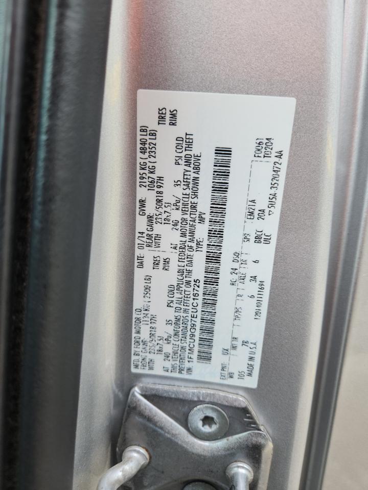 2014 Ford Escape Se VIN: 1FMCU9G97EUC16725 Lot: 82044835