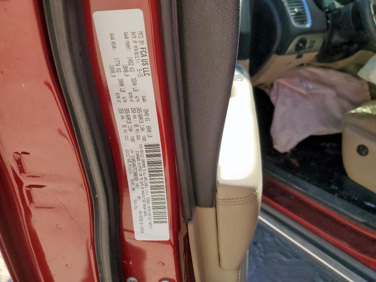 2015 Dodge Durango Sxt VIN: 1C4RDHAG7FC888369 Lot: 84248525