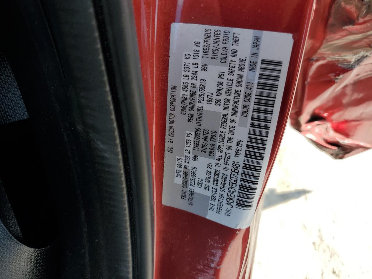2016 Mazda Cx-5 Gt VIN: JM3KE4DY5G0706481 Lot: 71396835