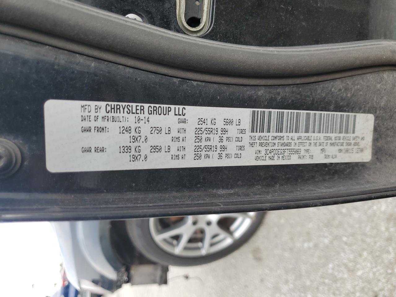 2015 Dodge Journey R/T VIN: 3C4PDDEG3FT555083 Lot: 81674815