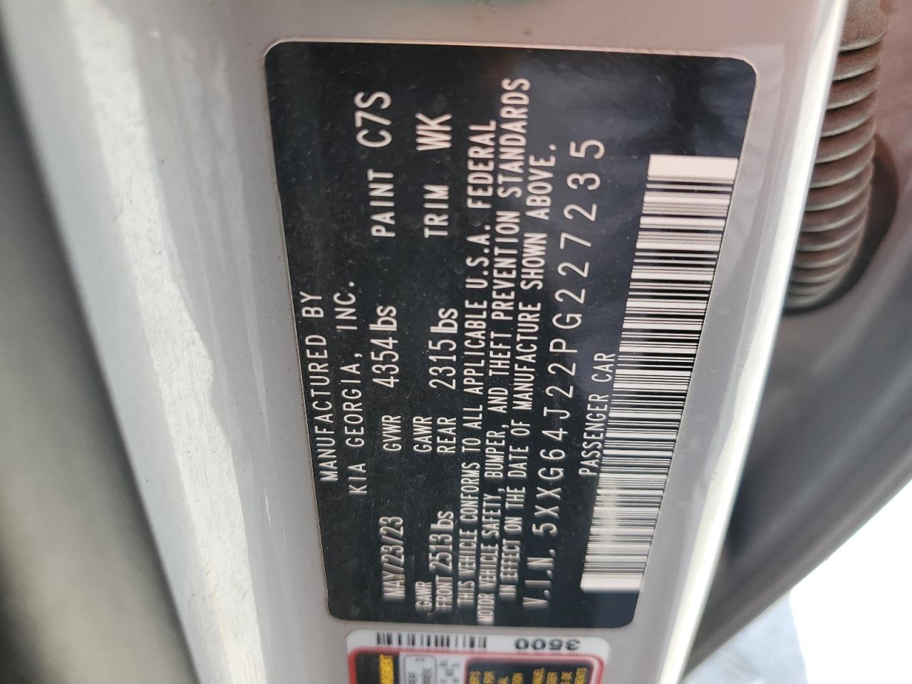 2023 Kia K5 Gt Line VIN: 5XXG64J22PG227235 Lot: 80172175