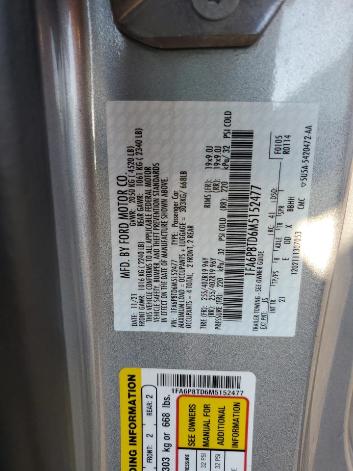 2021 Ford Mustang VIN: 1FA6P8TD6M5152477 Lot: 81250325