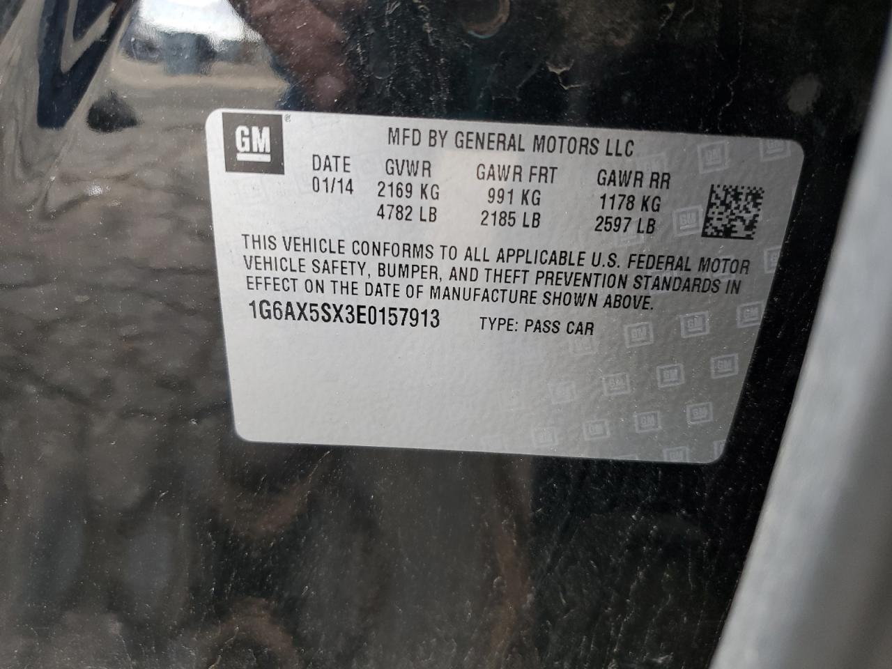 2014 Cadillac Cts Luxury Collection VIN: 1G6AX5SX3E0157913 Lot: 84565515