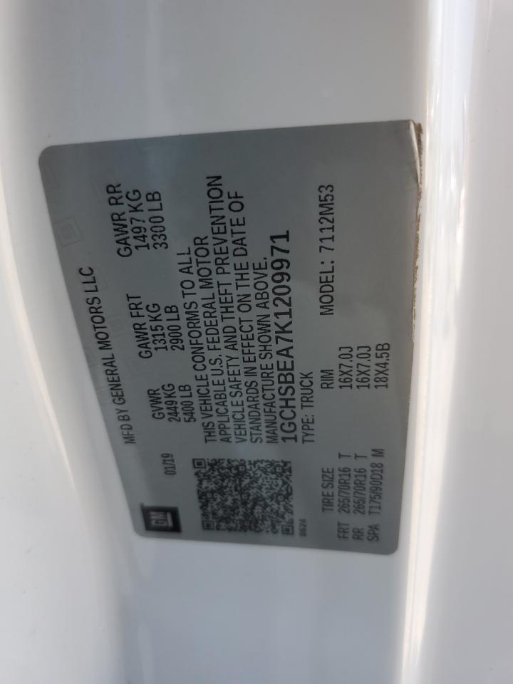 2019 Chevrolet Colorado VIN: 1GCHSBEA7K1209971 Lot: 80915225