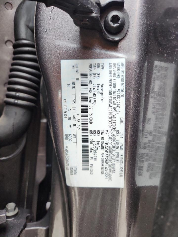 2014 Ford Focus Se VIN: 1FADP3F26EL431221 Lot: 71071745