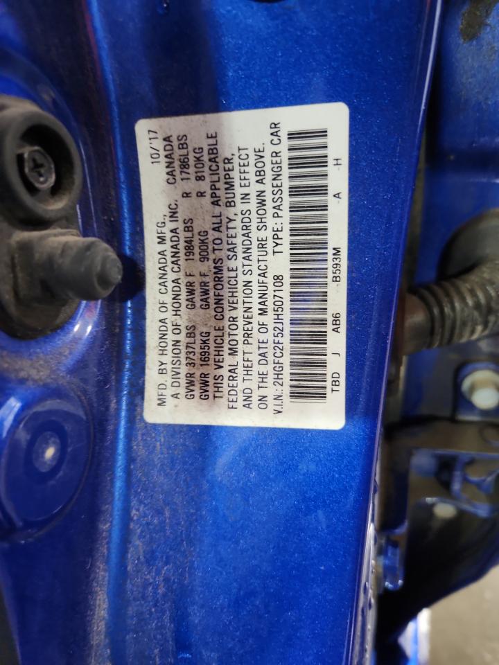 2018 Honda Civic Lx VIN: 2HGFC2F52JH507108 Lot: 71521805