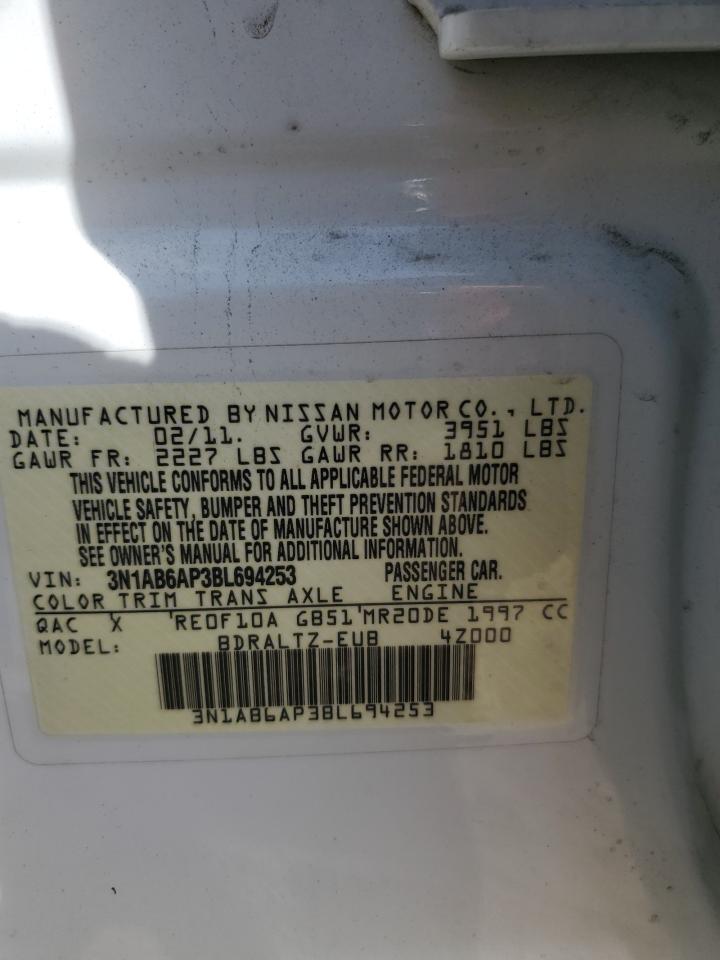 2011 Nissan Sentra 2.0 VIN: 3N1AB6AP3BL694253 Lot: 71631735