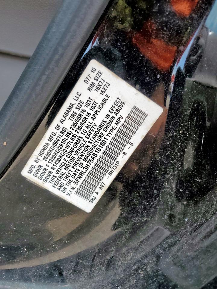 2010 Honda Odyssey Exl VIN: 5FNRL3H75AB101801 Lot: 80791965