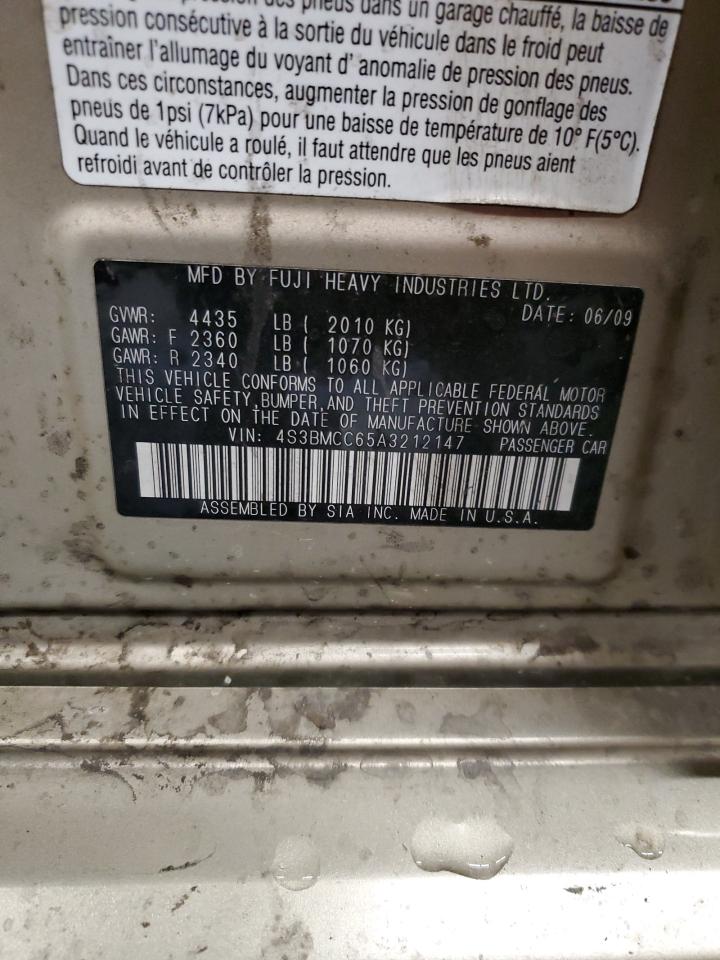 2010 Subaru Legacy 2.5I Premium VIN: 4S3BMCC65A3212147 Lot: 81634355