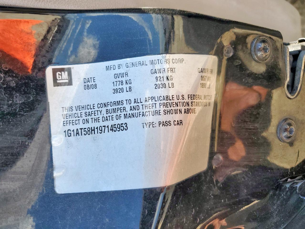 2009 Chevrolet Cobalt Lt VIN: 1G1AT58H197145953 Lot: 81885055