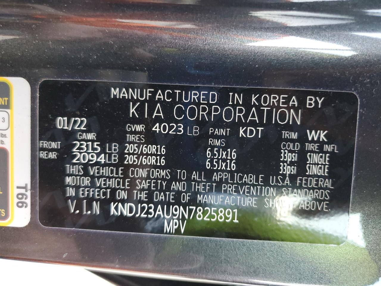 2022 Kia Soul Lx VIN: KNDJ23AU9N7825891 Lot: 82097565