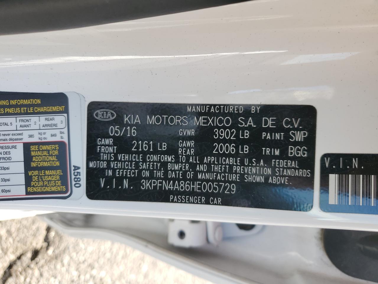 2017 Kia Forte Ex VIN: 3KPFN4A86HE005729 Lot: 80221125