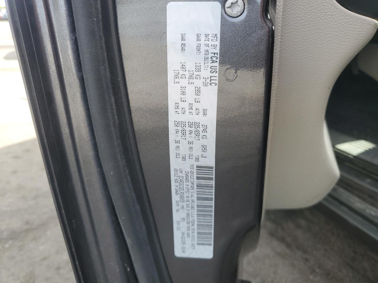 2020 Dodge Grand Caravan Sxt VIN: 2C4RDGCG2LR206055 Lot: 84045345