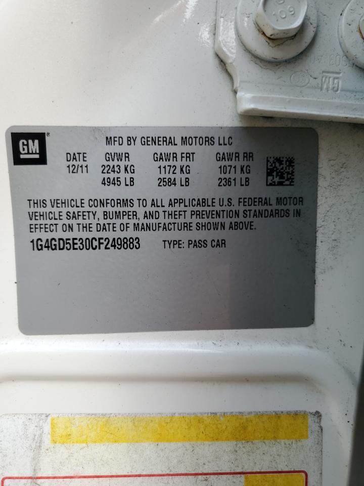 2012 Buick Lacrosse Premium VIN: 1G4GD5E30CF249883 Lot: 90971945