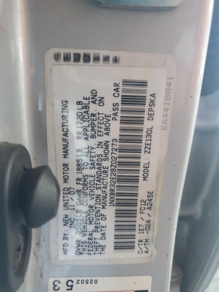 2008 Toyota Corolla Ce VIN: 1NXBR32E28Z027273 Lot: 80861695