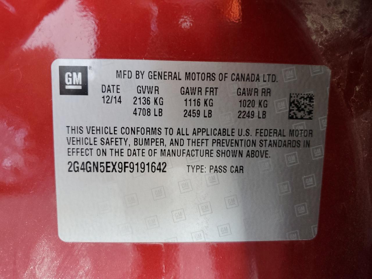 2015 Buick Regal Premium VIN: 2G4GN5EX9F9191642 Lot: 80151055